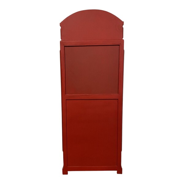 Homeroots Vintage Red Wooden Phone Booth Bar Cabinet 388258 - main