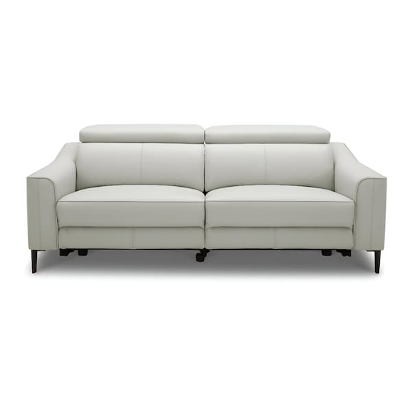 Homeroots 74" Gray Leather Reclining Sofa With Black Legs 488832 - main