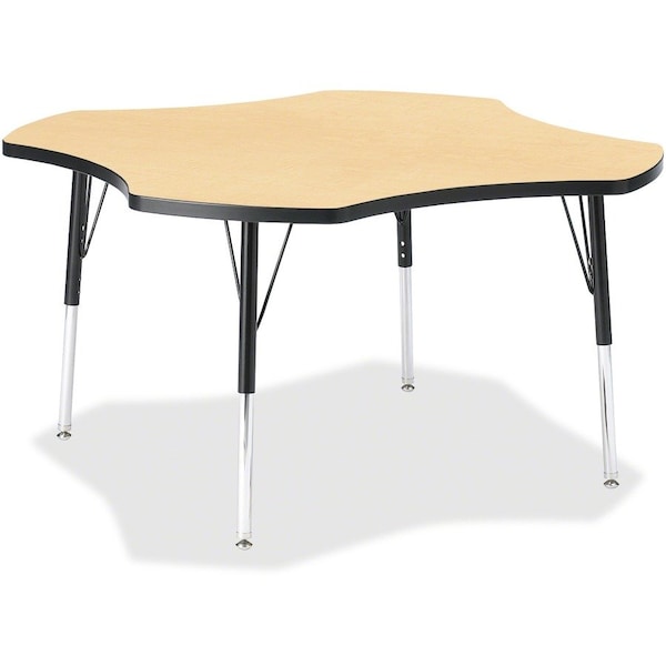 Jonti-Craft Berries Four Leaf Activity Table, E-height, Maple/Black/Black 6453JCE011 - main