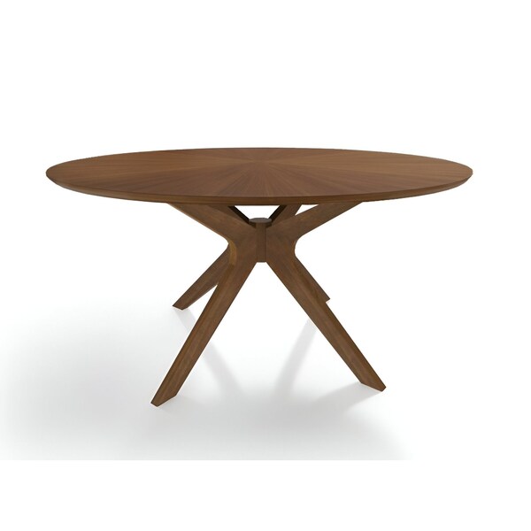 Homeroots 47" Brown Rounded Solid Manufactured Wood Pedestal Base Dining Table 486015 - main