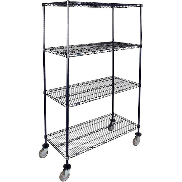Global Industrial Nexel 4 Shelf Truck, Nexelon, 48"W x 21"D x 60"H, Polyurethane Swivel Casters B3158355 - main