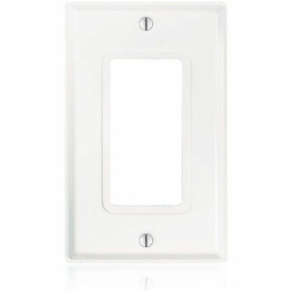 Leviton Decora Device Wall Plate, Number of Gangs: 1 Stainless Steel, Powder Coated Finish, White 84401-G4W - main