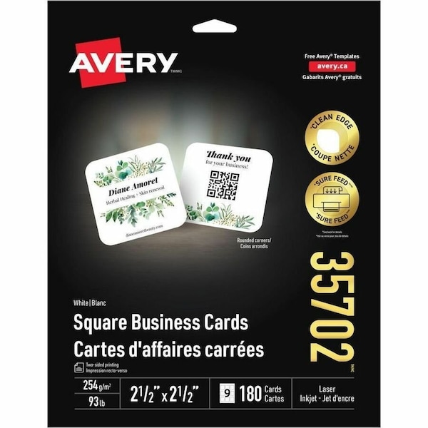 Avery Square Cards with Rounded Edges, PK180 35702 - main