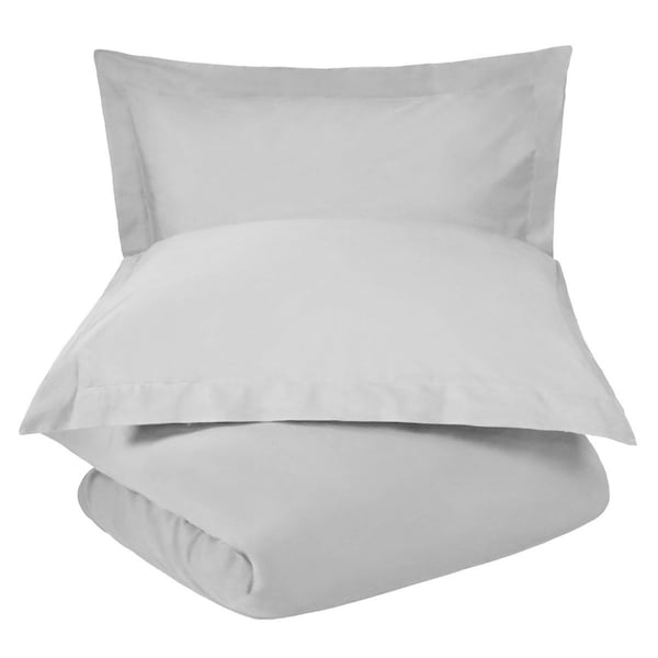 Homeroots Platinum King Cotton Washable Duvet Cover Set 528540 - main