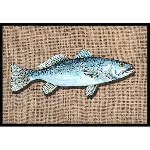 Carolines Treasures 8737JMAT Fish Speckled Trout Indoor Or Outdoor Doormat, 24 x 36 in. 8737JMAT - main