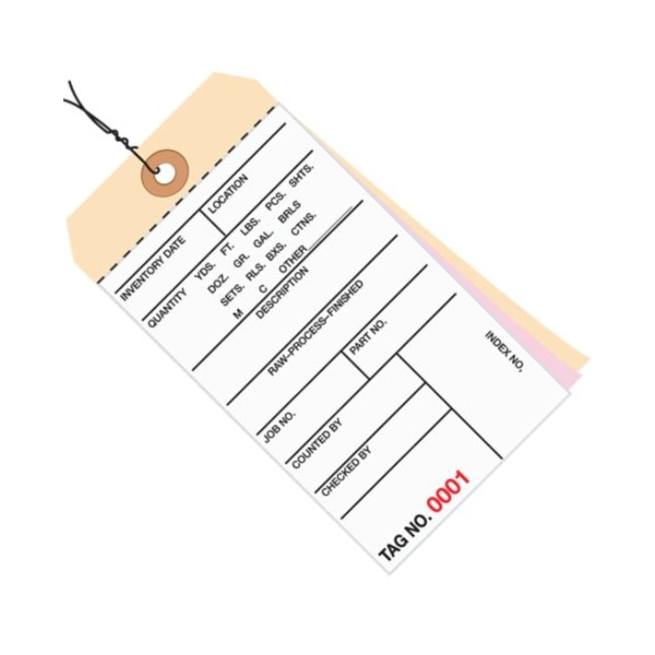 Partners Brand Inventory Tag, 6 1/4x3 1/8", PK500, 10 Point Cardstock, 6 1/4" W, White/Manila, 500 PK G16083 - main