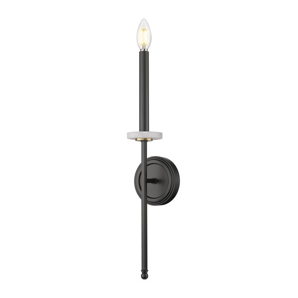 Z-Lite Gaultier Matte Black+Modern Gold 1 Light Wall Sconce 6100-1S-MB - main