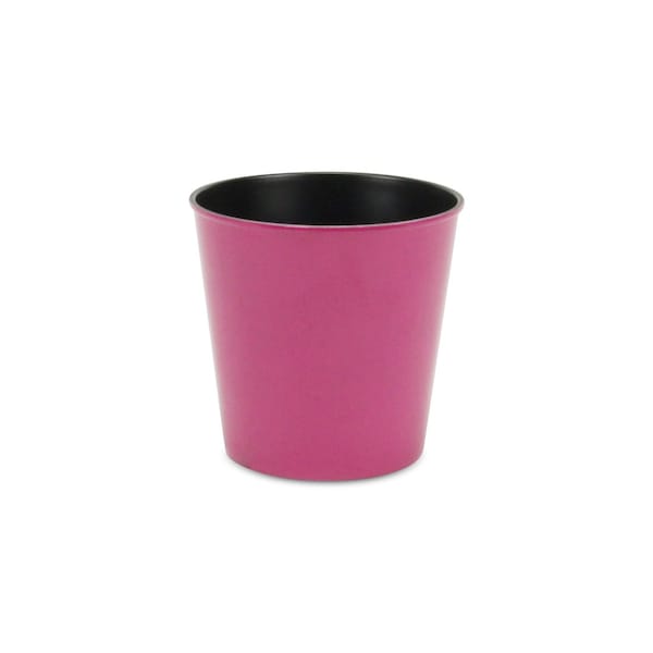 Homeroots 5in Hot Pink Recycled Plastic Indoor Outdoor Round Pot Planter 488313 - main