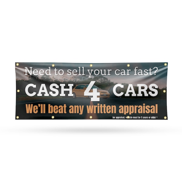 Signmission Cash 4 Cars, 48 Inch x 120 Inch, Vinyl Banner B-120-30506 - main