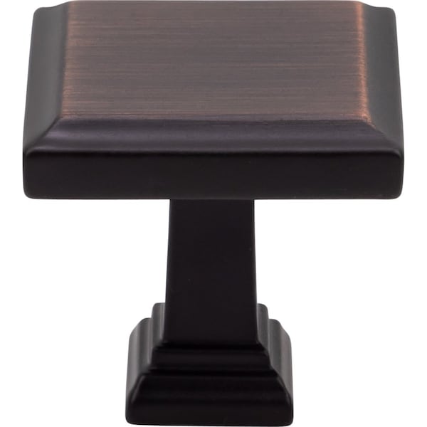 Designperfect 1-3/16 Overall Length Square Cabinet Knob, Brushed Oil Rubbed Bronze DPA-S54KORB - main