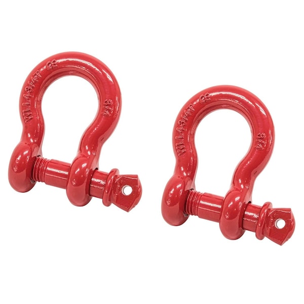 Mytee Products 3/4in Anchor Shackle Forged Carbon Steel w/ Alloy Screw Pin WLL # 4.75 Tons, 2PK SHACKLE-ANCHOR-SP-34x2 - main