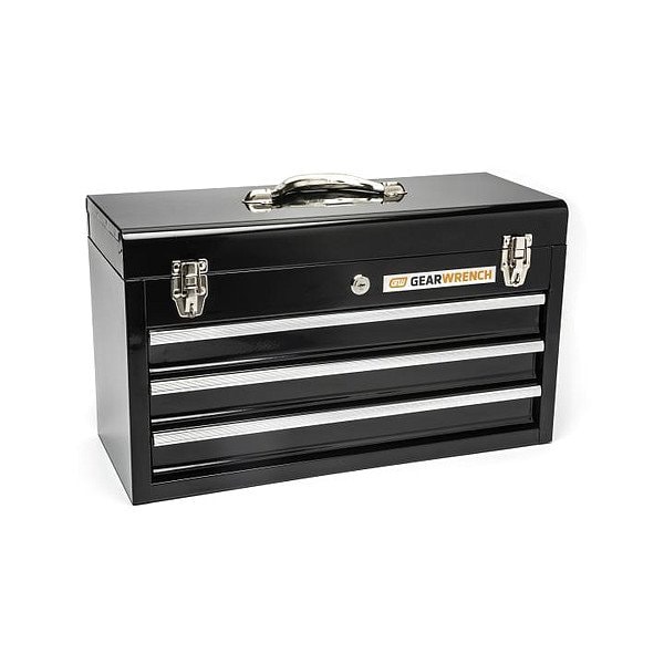 Gearwrench 3-Drawer Tool Box, Steel, Black, 20 in W x 8-1/2 in D x 12 in H 83151 - main