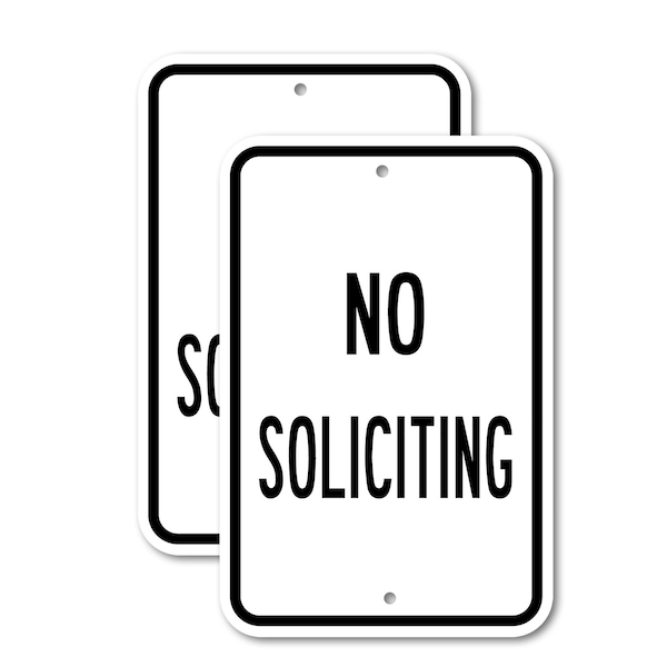 Signmission No Soliciting, 12'' X 18'' 2 Signs, Heavy Gauge Aluminum, 2PK A-1218-2PACK-2767 - main