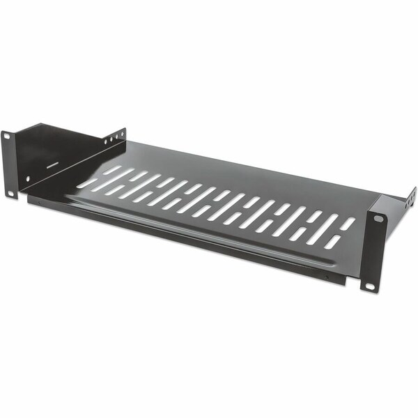 Intellinet Network Solutions 19" Cantilever Shelf, 2U, 2-Point Front Mount, 250mm Depth, Max 25kg, Black, Three Year Warranty 712507 - main