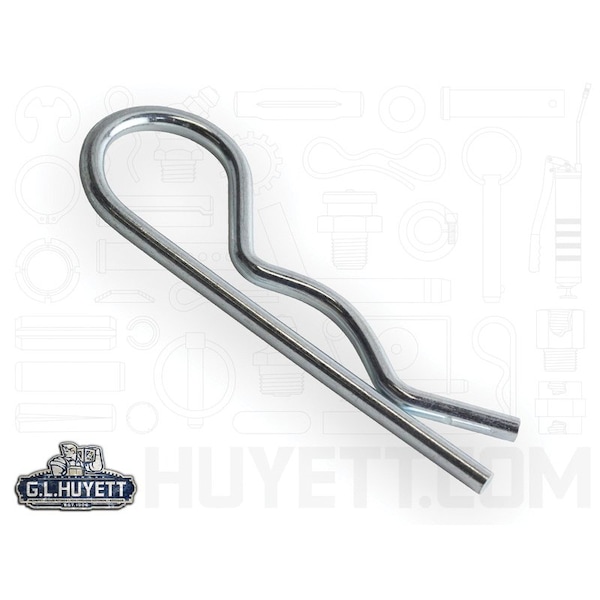Huyett Bridge Pin, Zn Plt Spg Stl, .177 Wire Dia x 3.75 L x .940 In Eye Dia x Fits 7/8 to 1.25 Shft BP-208 - main