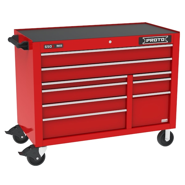 Proto 550 Series Rolling Tool Cabinet, 9 Drawer, Red, 50 in W x 25-1/4 in D x 41 in H J555041B-9RDPD - main