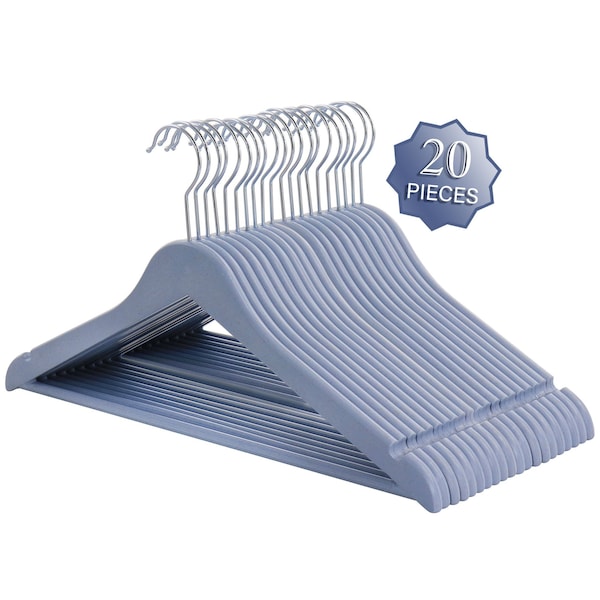 Elama Home 20 Piece Eco Friendly Coat Hangers in Blue ELH-6002-BLUE - main