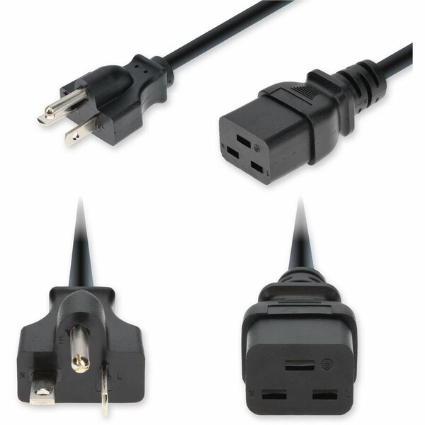 Add-On 3FT NEMA 5-20P MALE TO C19 FEMALE INDUSTRIAL GRADE TEMP 12 AWG 125V AT 20A PVC S ADD-N5202C19I12G3FBK - main