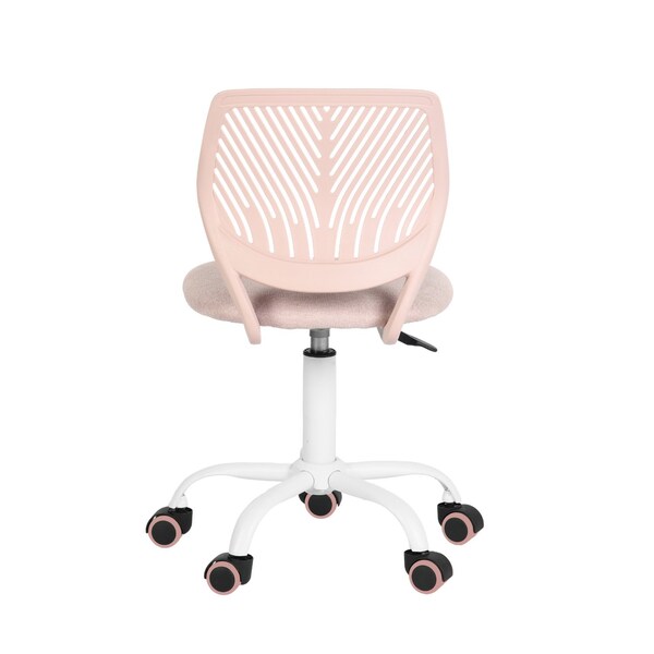 Homeroots Pale Pink and White Adjustable Height Swivel Rolling Office Chair 719207 - main