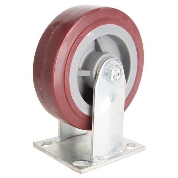 Prosource Rigid Caster, 6 in Dia Wheel, 2 in W Wheel, PU Wheel, Gray, 500 lb, Steel Housing Material JC-P05 - main