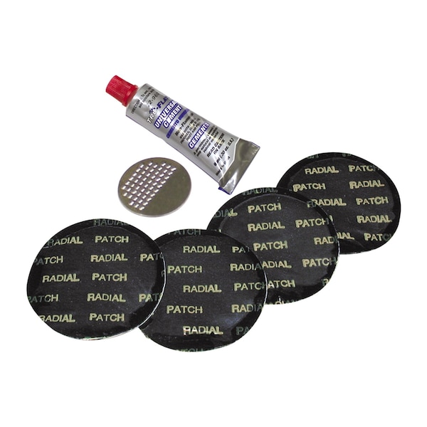 Tru-Flate TIRE REPAIR For DIY Radial Repairs; With Patches/ 0.30 Ounce Cement And Buffer; Carded Packaging 14-132 - main