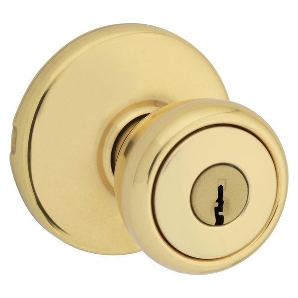 Kwikset Keyed Entry Knob, Polished Brass 400T36ALRCSKDBX - main