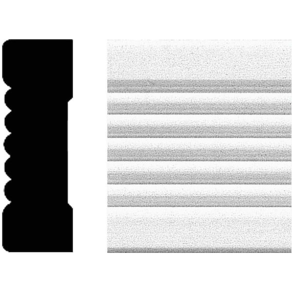 House Of Fara 3/4'' W.x2-1/4'' H.x8 ' L. Wht MDF Fluted Casing Molding 8581 - main