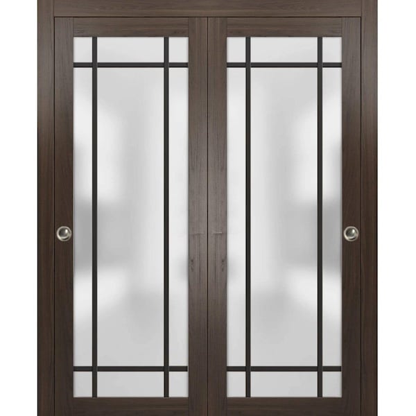 Sartodoors Sliding Closet Bypass Doors with Hardware Planum 2112 84x80 (2* 42x80) Solid Core Modern Interior PLANUM2112DBD-CA-84 x 80 (2* 42x80) - main