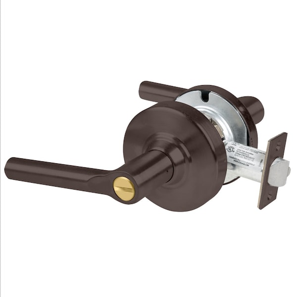 Schlage Grade 2 Privacy Cylindrical Lock with Field Selectable Vandlgard, Broadway Lever, Non-Keyed, Oil-Ru ALX40 BRW 613 - main