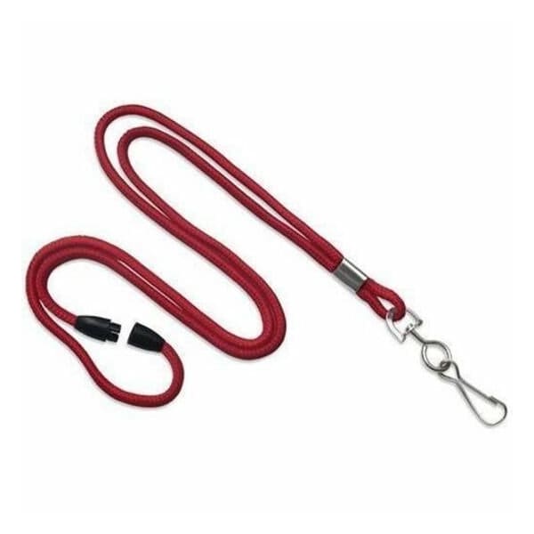 Brady Round Braid Lanyard with Nickel Plated Steel Swivel Hook - Red 2137-2006 - main