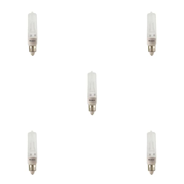 Bulbrite Halogen Dimmable 120V T4 Mini Bulbs, Frosted, Mini-Candelabra E11 Screw Base, 150W, 2900K, 5PK 860803 - main