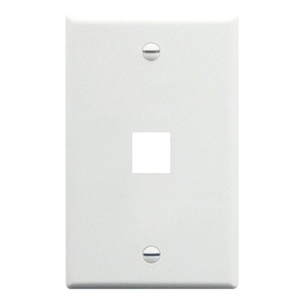 Icc Single-Gang Flush Mount Faceplate, 1-Port, White IC107F01WH - main