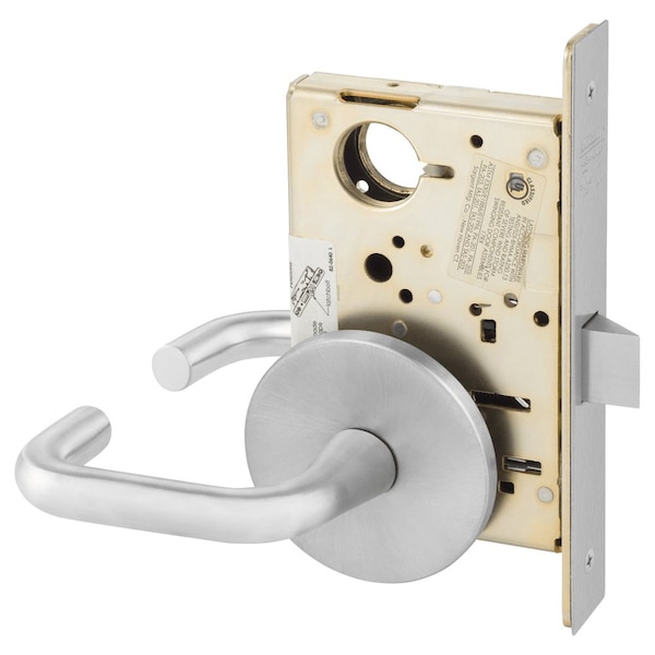 Sargent Grade 1 Passage or Closet Mortise Lock, J - Lever, L - Rose, Field Reversible, ASA Strike, Satin Ch 8215 LJ 26D - main