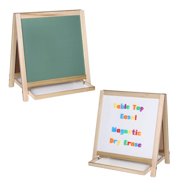 Flipside Magnetic Table Top Easel - Green Chalk/ White Markerboard 17306 - main