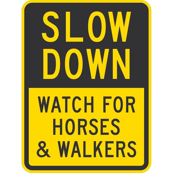 Lyle Slow Down Watch For Horses & Walkers, 18x24, High Intensity Prismatic, Yellow G-10394-HI_18x24 - main