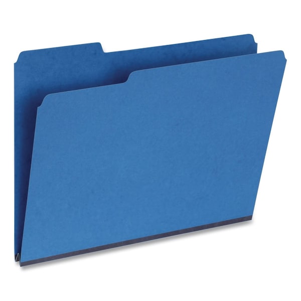 Pendaflex Recycled Colored File Folders, 1/3-Cut Tabs: Assorted, Letter Size, 1" Expansion, Dark Blue, 25PK 1007008 - main