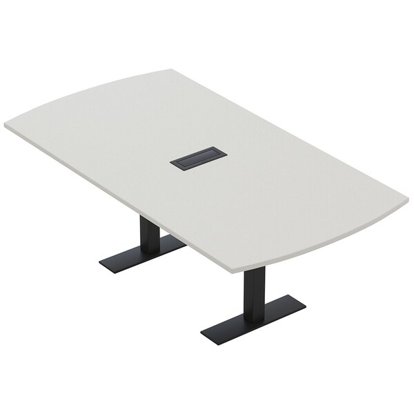 Skutchi Designs 6ft Arc Rectangle Conference Table With Power | Harmony Series | 6 Person Meeting Room Table HAR-AREC-48X72-T.BK-U779-EBLK - main