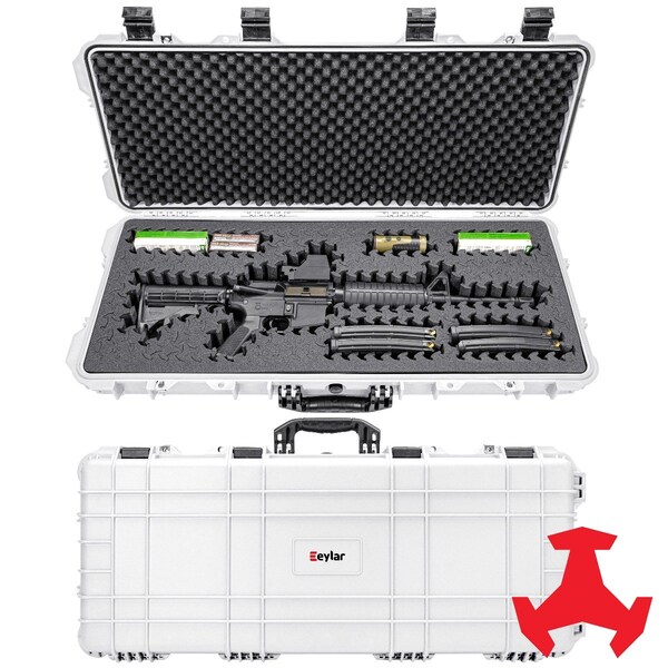 Eylar 38in Hard Rifle Case Equipped With Ragar Reconfigurable & Reusable XP Crosslinked Foam Insert SA00013-WHI-RG-XP - main