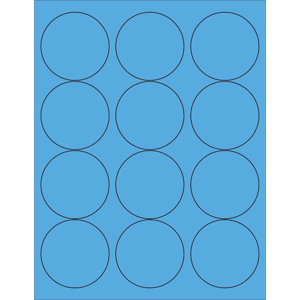 Tape Logic 2 1/2in Fluorescent Blue Circle Laser Labels, 1200PK LL194BB - main