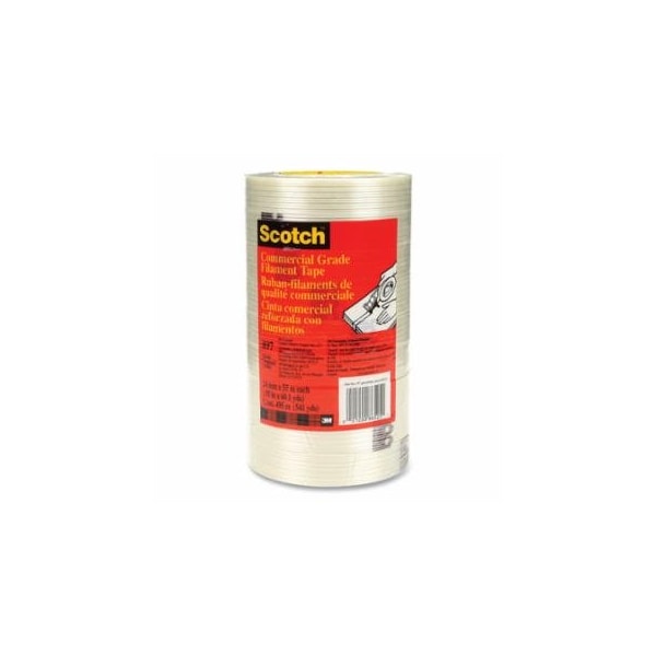 Scotch Filament Tape, 897, 0.94 in W, 60 yd L, 5 mil Thick, Clear 405-021200-86525 - main