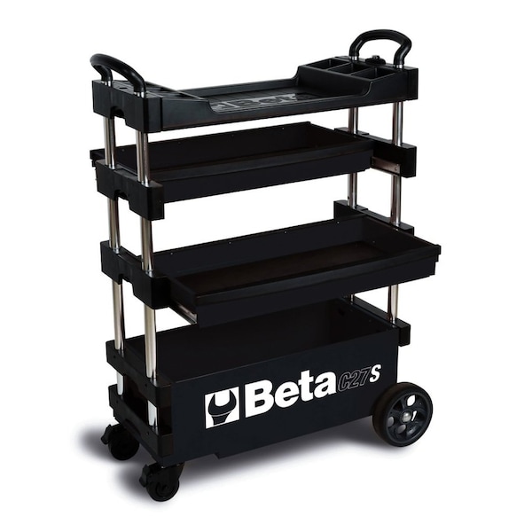 Beta C27S Tool Trolley, 3 Drawer, Black, Sheet Metal, 27 in W x 12 in D x 39 in H 027000205 - main