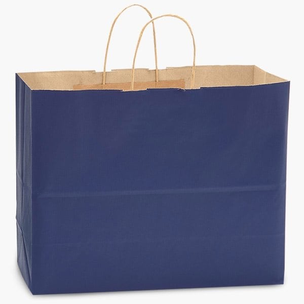 Nashville Wraps Dark Blue Recycled Kraft Bags , Vogue 16x6x12", 100PK HVTDB - main