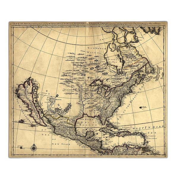 Homeroots 24" X 28" Map Of North America C1685 Vintage Poster Wall Art 391940 - main