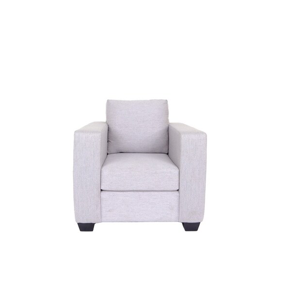 Homeroots 36" Light Gray and Dark Brown Fabric Arm Chair 530522 - main