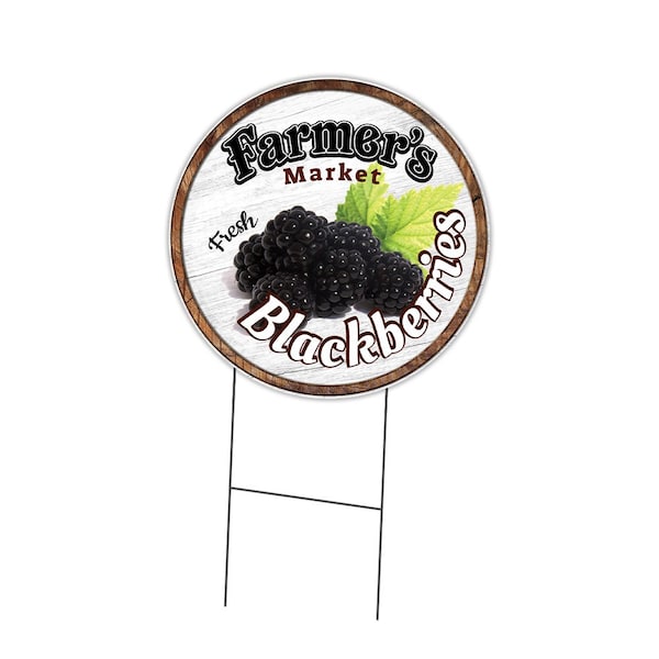 Signmission Farmers Market Blackberries Double Sided Corrugated Plastic Circle Yard, C-24-CIR-DS-WS-Blackberries C-24-CIR-DS-WS-Blackberries - main