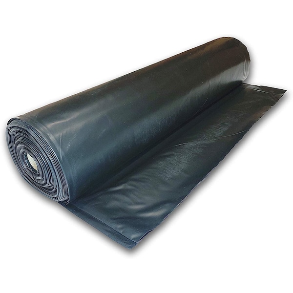 Farm Plastic Supply Black Plastic Sheeting 10 mil 5FT x 100FT Polyethylene Vapor Barrier, Heavy Duty Painters Tarp Z-10BP5x100 - main