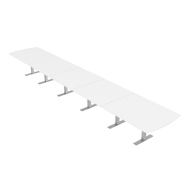 Skutchi Designs 22ft Conference Table W/ Power Unit | 22 Person Modular Arc Rectangle Meeting Table | Harmony Series HAR-AREC-48X264-T-W960-NA - main