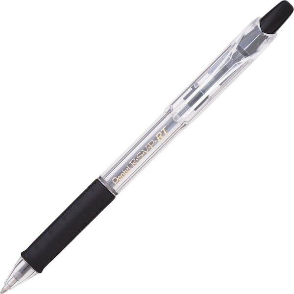 Pentel R.S.V.P. Super RT Retractable Ballpoint Pen, Black, PK12, 12PK BX480A - main