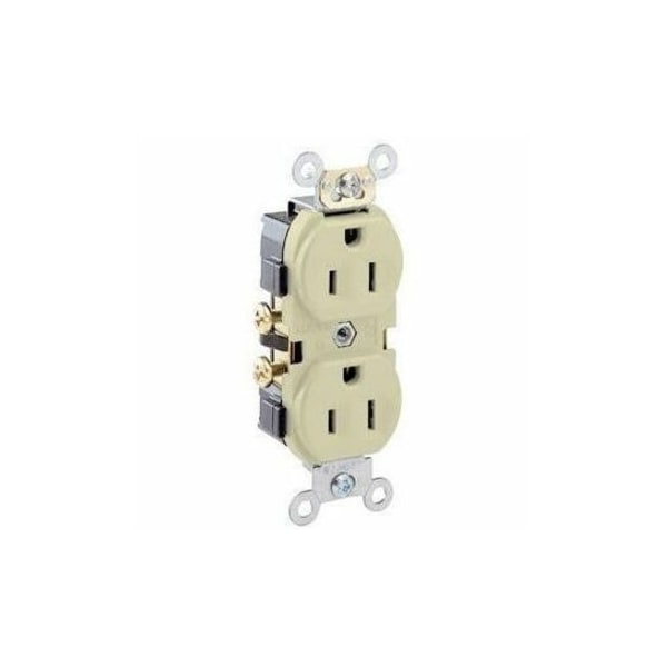 Leviton Commercial Grade Duplex Receptacle, 15, 125 Volt CR15-IS - main