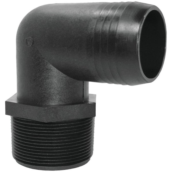 Green Leaf EL1412P Hose to Pipe Elbow, Polypropylene, Black EL 1412 P - main